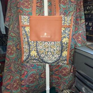 Spartina 449 Black and Tan Floral Shoulder Bag